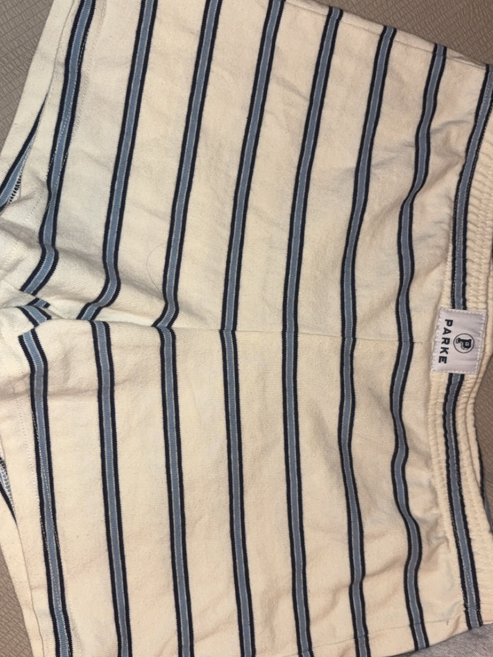 Parke Cream & Blue Striped Women’s Shorts